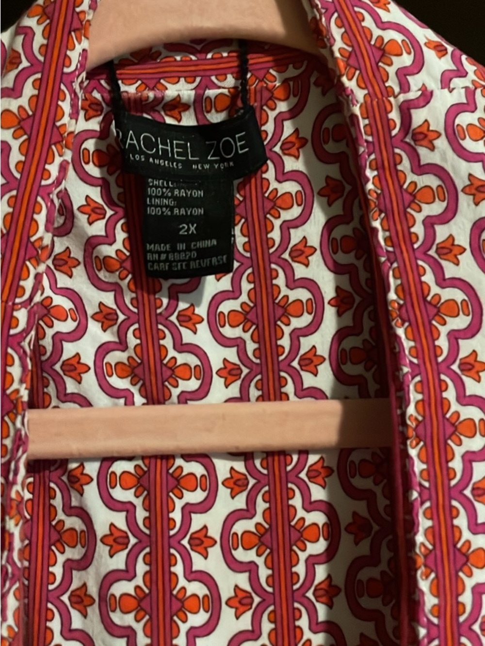 Rachel Zoe Multicolor Floral Kimono Jacket - Pink & Orange - Picture 2 of 2